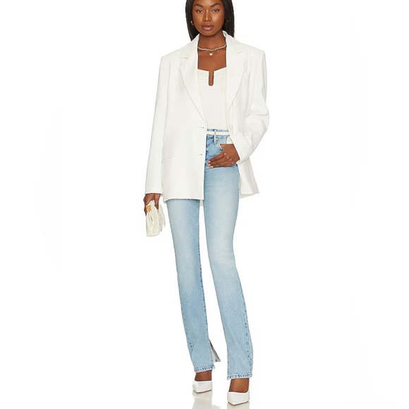 Good American Good Classic Jeans in Indigo267 High Rise Split Hem Size 14/32 - Picture 1 of 14